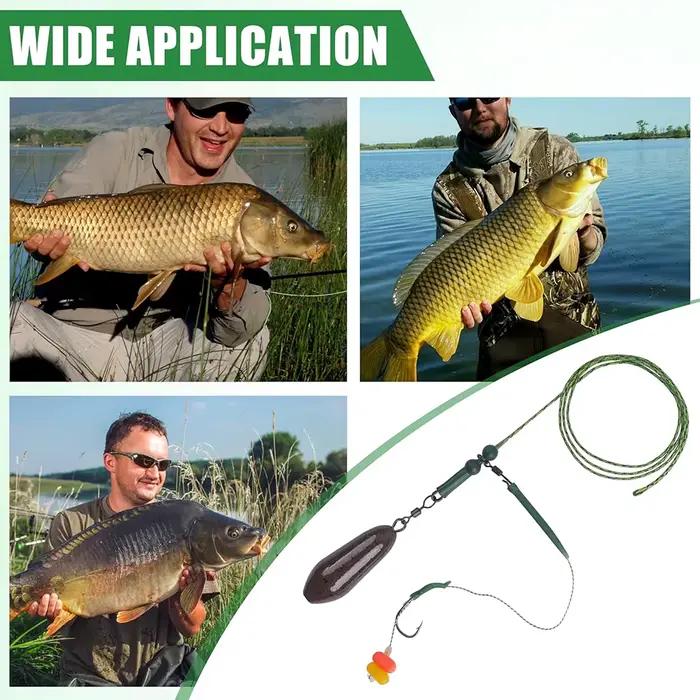 Montages carpodromes prémontés 6 pièces avec plomb 80g et bas de ligne plombé pour pêche à la carpe