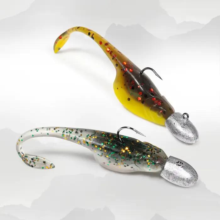 Leurre souple crappie minnow shad 5cm rosewood ajing worm queue saule flottant