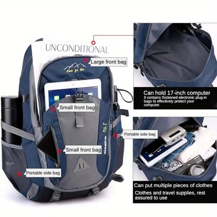 Sac randonnée pêche 40 litres homme femme grande capacité rangement matériel pêche trekking aventure