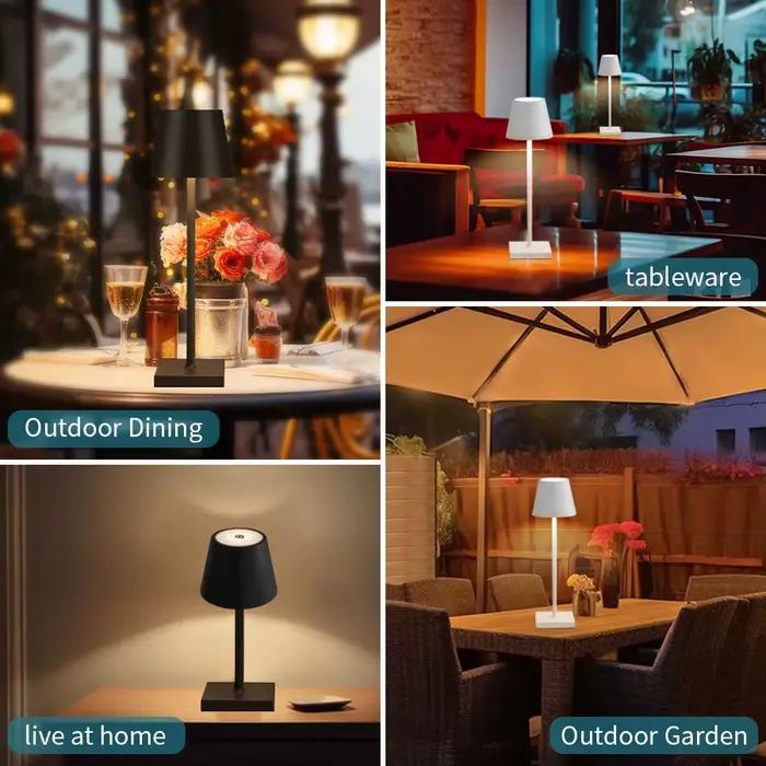Lampe de table rechargeable LED 3 niveaux modernes pour chambre à coucher bureau lecture ambiance élégante recharge par USB