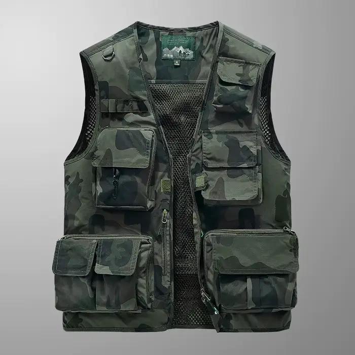 Veste mesh pêche randonnée 2023 - Gilet respirant multi-poches escalade photo camping extérieur