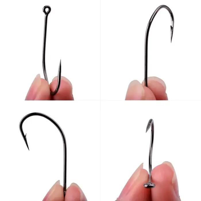 Hameçons octopus 100/50 pièces boîte acier carbone haute dureté pour pêche mer rivière