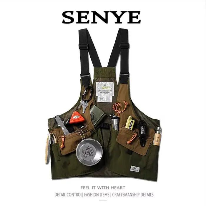 Veste de pêche tactique multi-poches homme, style rétro américain pour travail en montagne printemps-été
