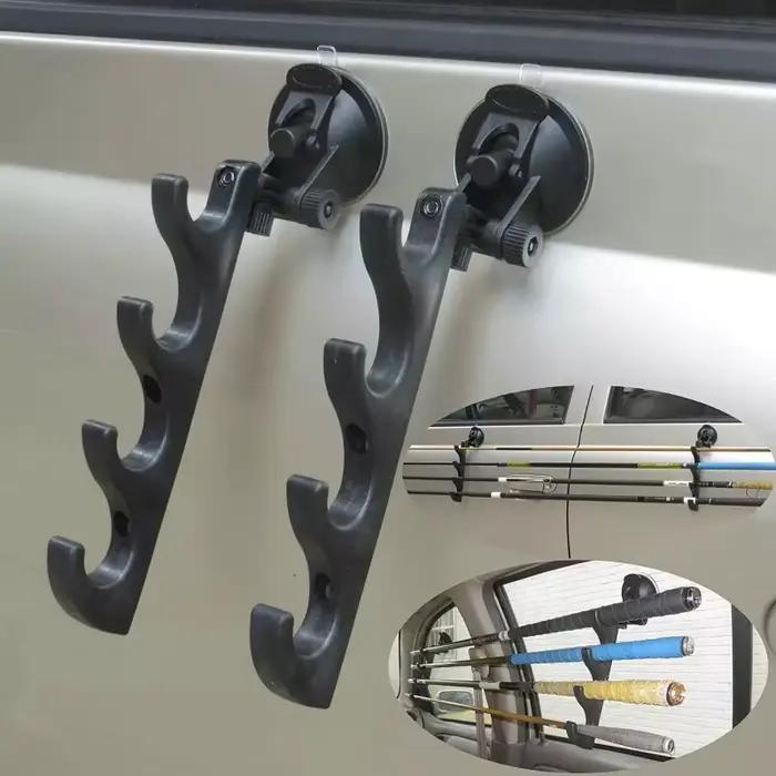 Support de canne à pêche voiture ventouse - Rangement cannes pêche accessoires auto fixation solide