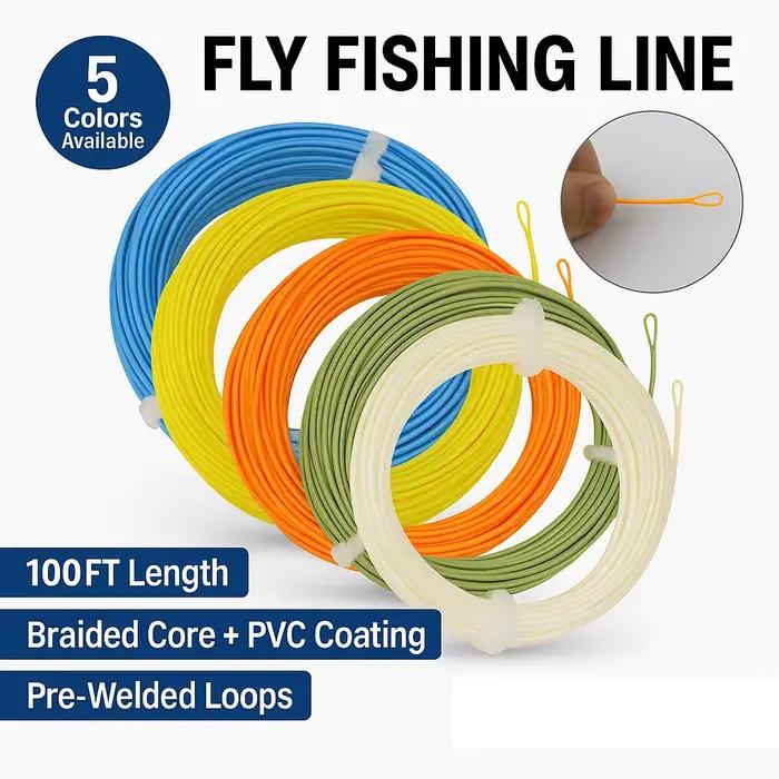 Ligne de pêche à la mouche flottante Aventik 100FT WF1F à WF9F pour truite, bass et saumon
