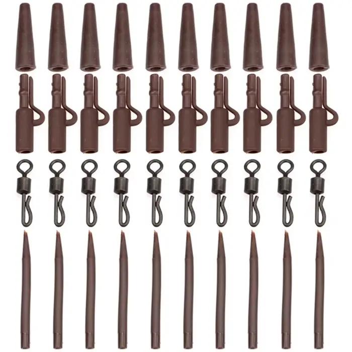 40 clips plombs anti-emmêlement pour pêche à la carpe - Accessoires montages rapides et pratiques