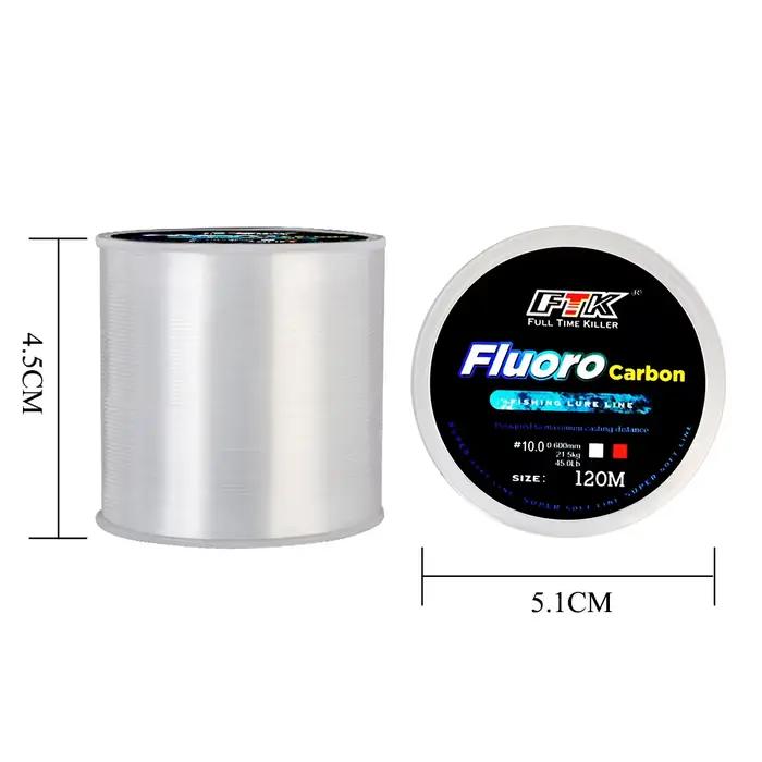 Ligne de pêche fluorocarbone 120M plombée fibre de carbone pour lancer loin et leurres coulants