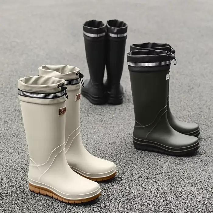 Men's High-Tube Waterproof Non-Slip Rain Boots Special for Delivery Riders Fishi