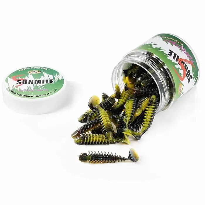 Vers Souples 4cm SUNMILE 20pcs 0.6g - Micro Leurres Pêche Truite Perche Bass Rocher Souple