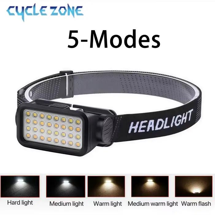 Lampe frontale rechargeable 32 LED 5 modes réglable pour aventures nocturnes pêche randonnée