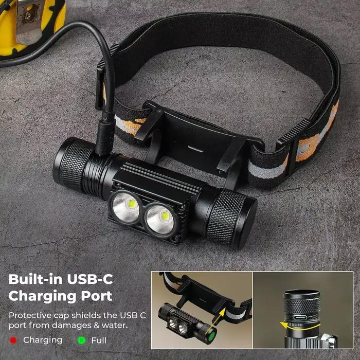 Lampe frontale SOFIRN H25L 1000LM rechargeable USB avec batterie 18650 pour pêche et camping