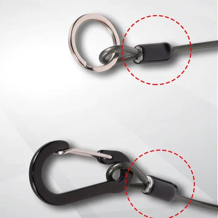 Lanyard anti-perte canne à pêche avec ressort spiralé et mousqueton pour émerillons et leurres