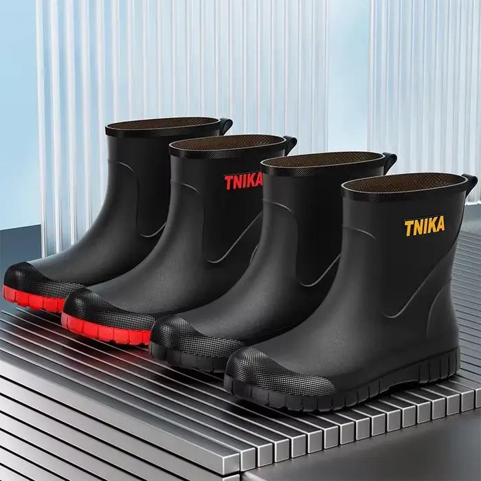 Bottes de pêche mi-mollet imperméables antidérapantes avec semelle EVA - Chaussures réfléchissantes sécurité