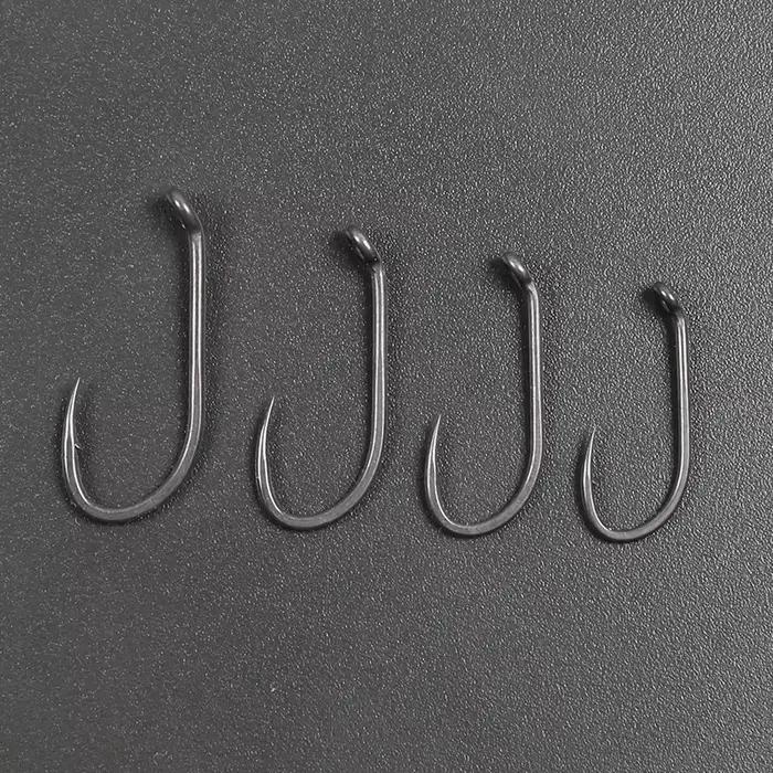 Hameçons carpe 10 pièces longue hampe micro barbelés tailles 2/4/6/8 revêtement PTFE ultra tranchants pour montage hair rig