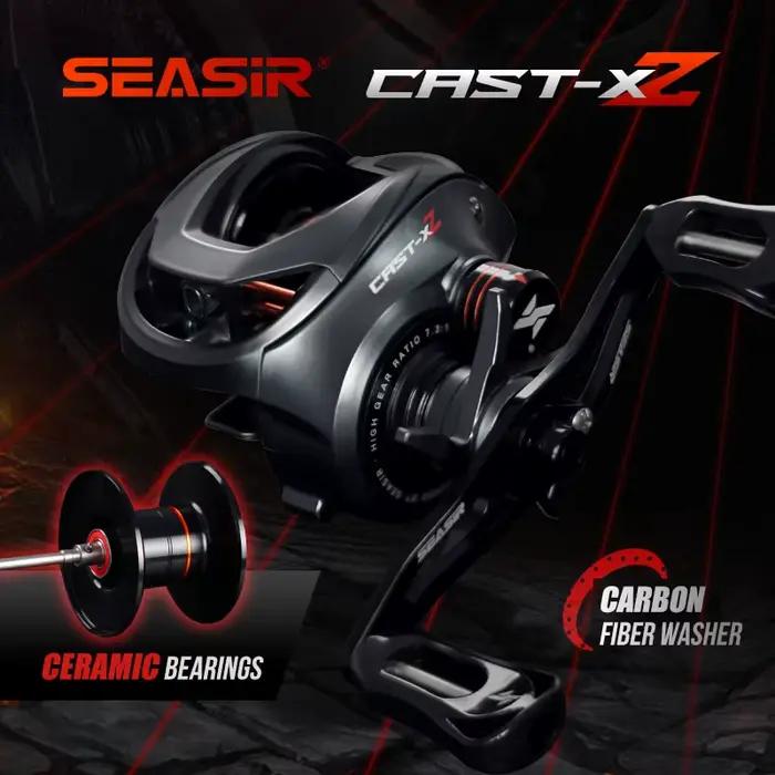 Moulinet baitcasting SEASIR Cast X2 7.3:1 avec frein N52 et roulements céramique - Reel performant pour pêche au leurre
