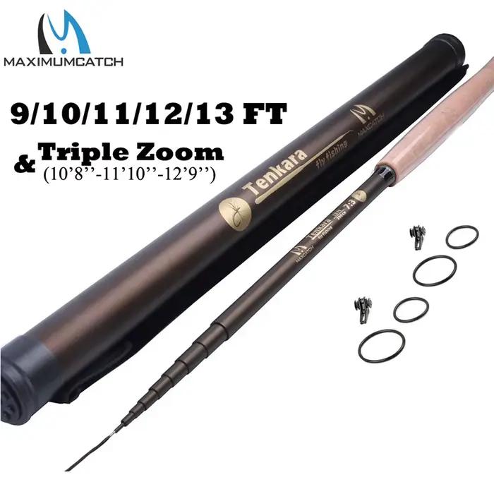 Canne Tenkara télescopique Maximumcatch 9-13ft action rapide, 9 segments pour pêche à la mouche nomade