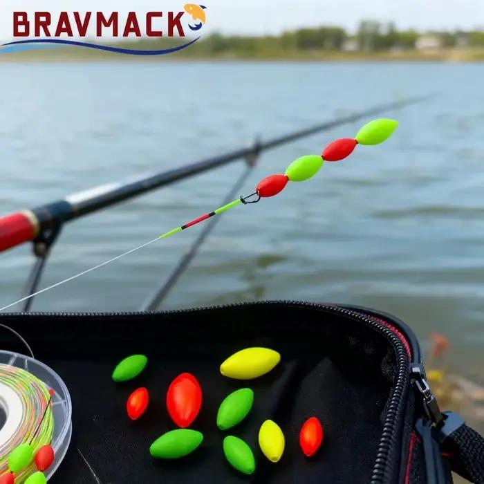 50 flotteurs de pêche en mousse olive haute qualité - Accessoires ligne spacieux pour pêche précise