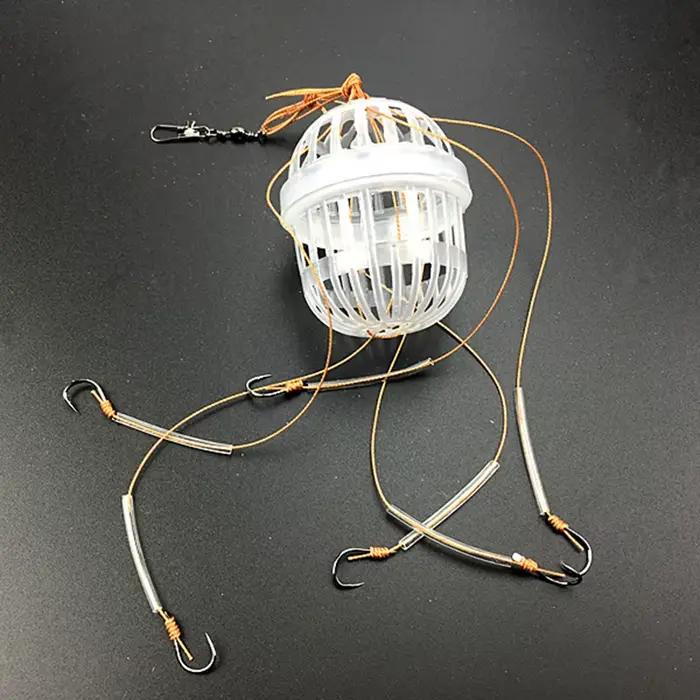 Cage à appâts explosion pour carpe avec 6 hameçons en acier carbone - Accessoire de pêche sphérique