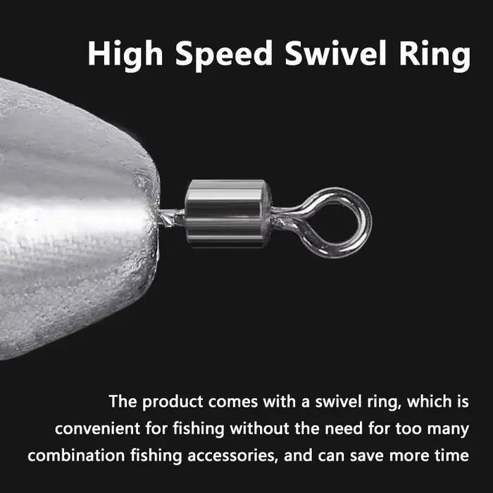 Plombs de pêche olive 10 pièces 2g-10g - Avec émerillon à roulement pour lancer longue distance