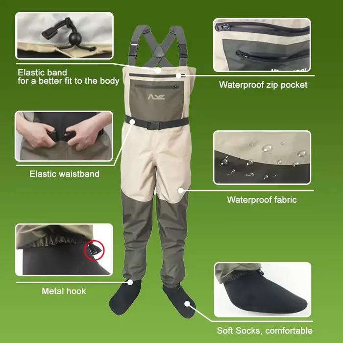 Waders de pêche respirants et imperméables, combinaison cuissarde pour la pêche à la mouche et la chasse