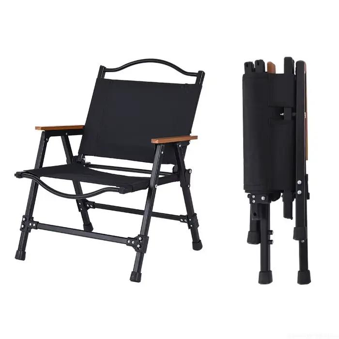 Chaise pliante Kermit noire amovible nouvelle - Camping, plage, pêche portable design moderne