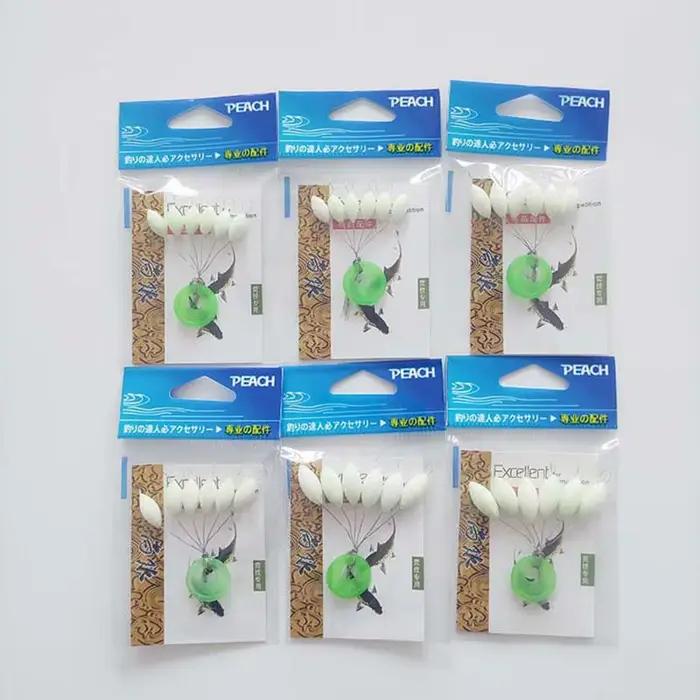 Lot de 15 flotteurs luminescents 7 étoiles ovale, 11-13-15mm, pour la pêche de la carpe et gardon