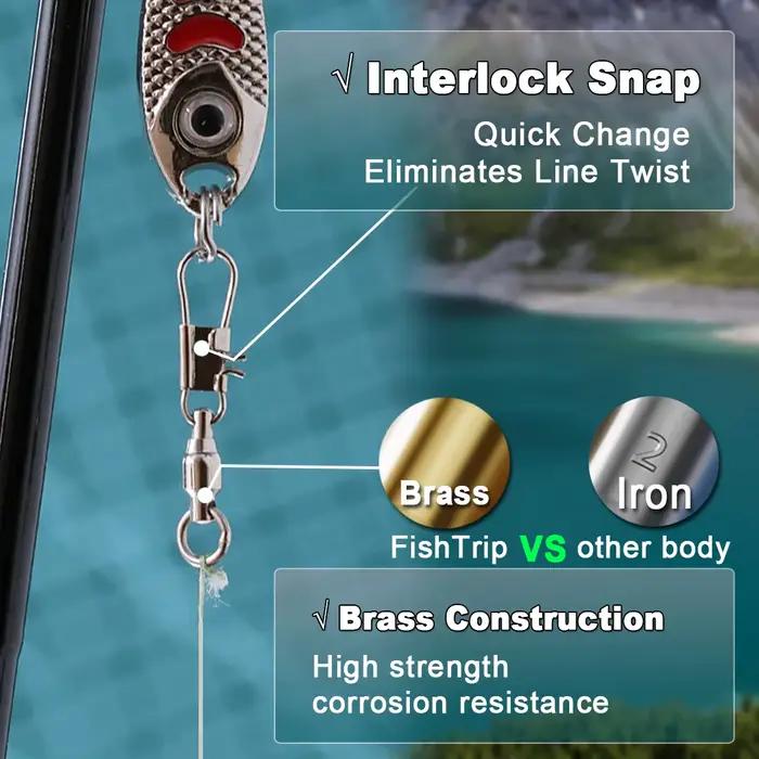 Snap Swivel Interlock Ball Bearing - Connecteurs à Roulement pour Pêche Calmar et Leurres