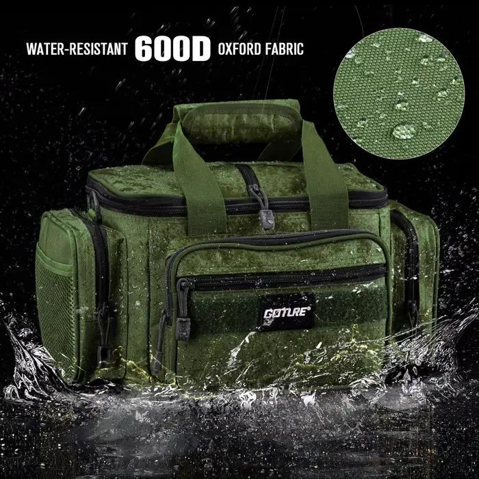 Sac de pêche Goture 38x23x19cm en oxford 600D haute capacité pour matériel de pêche