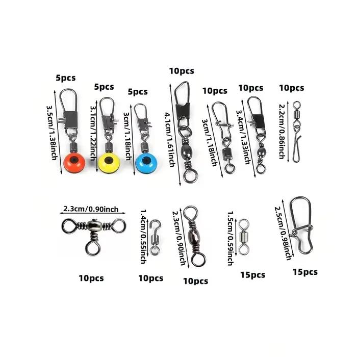 Set 115 connecteurs pêche quick change spinner émerillons rapides accessoires montages complets