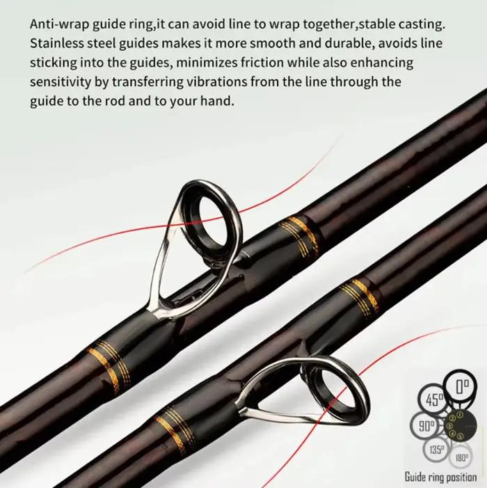 Canne Octopus Jigging 1.7m Carbone H Power avec scion titane pour pêche en bateau haute qualité