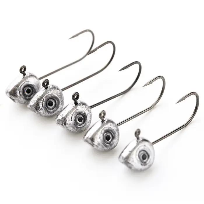 Tête plombée Grouper Crank pour leurre souple, jig de pêche au rockfish et leurre fly (0.5g à 5g)