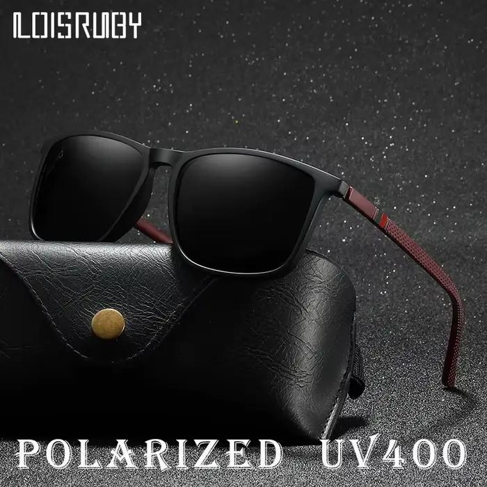 Lunettes de soleil polarisées vintage carrées pour pêche vision UV400 protection éblouissement pêche en mer