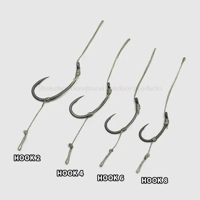 3 montages carp fishing prêts à l'emploi - rigs boucles avec hameçons KLOR tailles variables