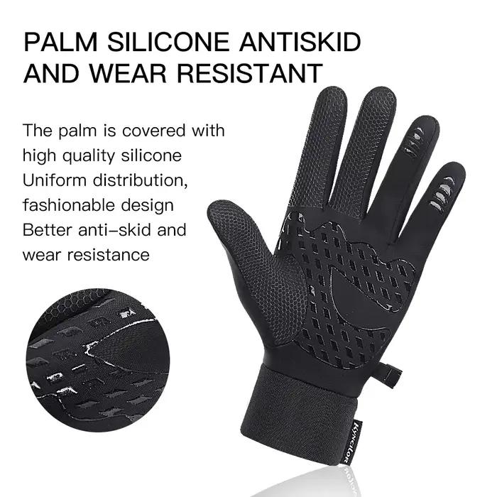 Gants vélo hiver homme étanches - Gants sports neige touchscreen windstop waterproof pour cyclisme hivernal