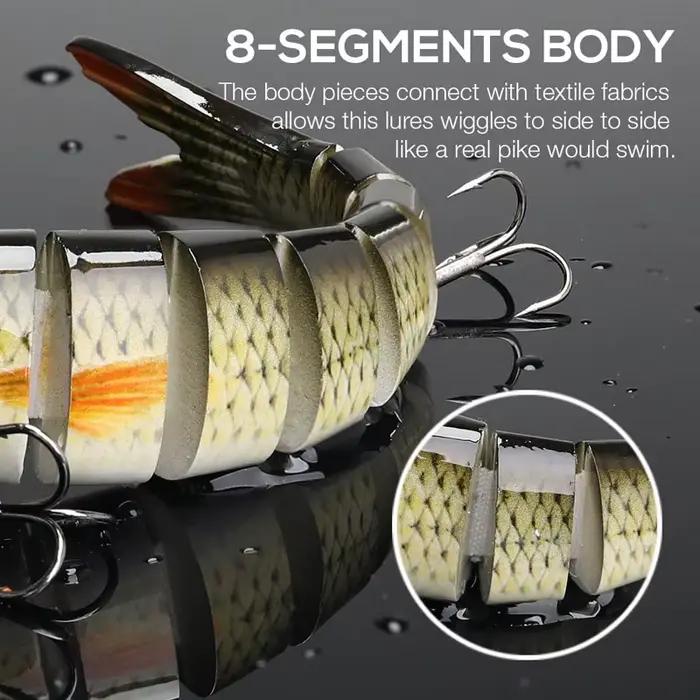 Leurre de pêche multi-articulé swimbait crankbait coulant lent bionique pour truite et perche eau douce