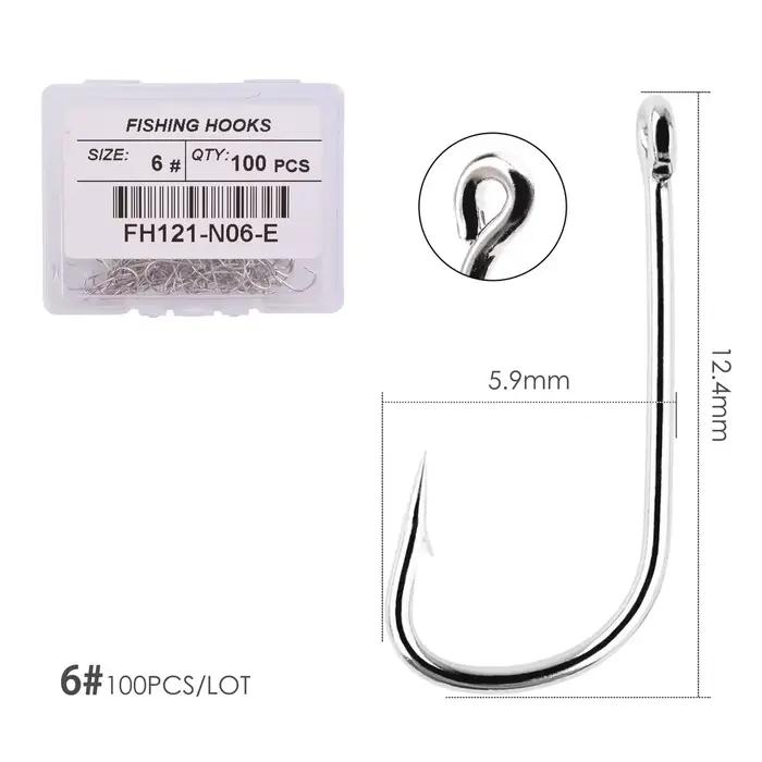 Hameçons de pêche 100 pièces acier inoxydable extra-longs Owner pour mer et rivière - Boîte de rangement