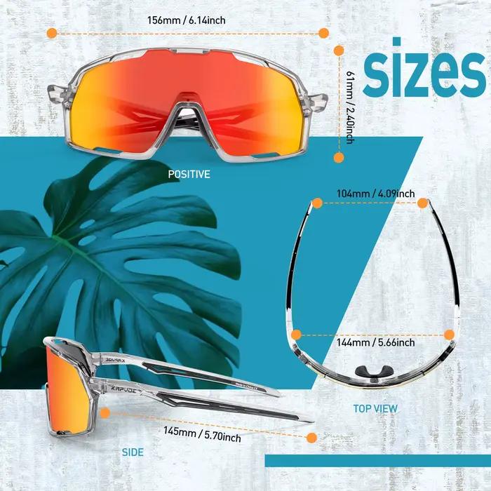 Lunettes de sport KAPVOE protection UV400 pour randonnée vélo course à pied et campingOutdoor