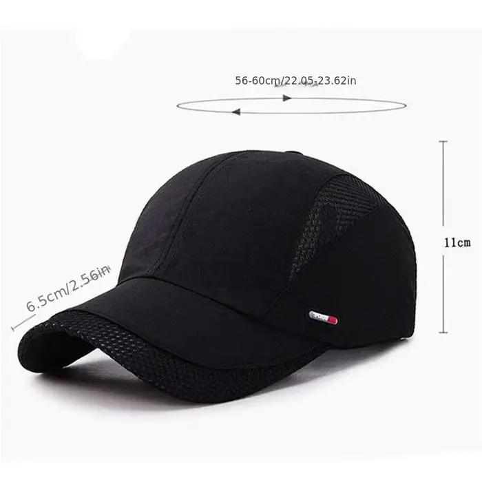 Casquette baseball mesh unisexe ajustable séchage rapide sport pêche protection sol trucker cap