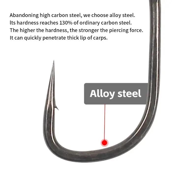 Hameçons carpe PTFE 10 pièces - Large ouverture et revêtement anti-corrosion pour pêche précise