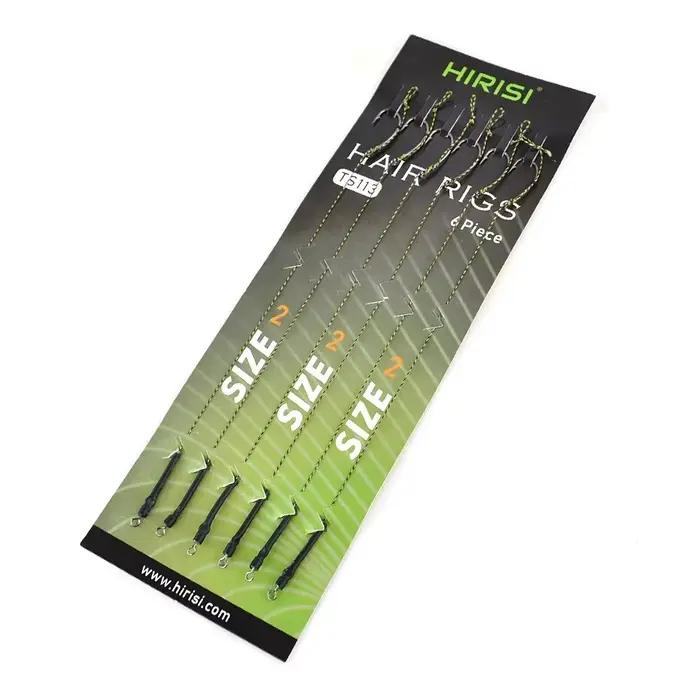 Kit de montage Hair Rig prêt à pêcher Hirisi TS113 - 6 hameçons carpe avec ligne et boilie