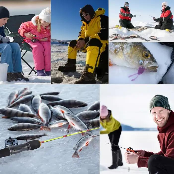 Canne glace Sougayilang ultralégère portable - Équipement pêche hivernale spinning casting