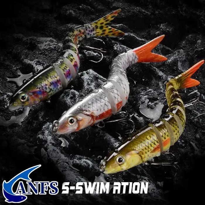 Leurre de pêche multi-articulé swimbait crankbait coulant lent bionique pour truite et perche eau douce