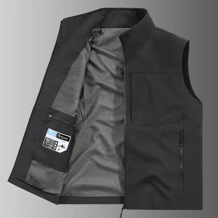 Veste sans manches homme pêche et randonnée respirante anti-vent multifonction