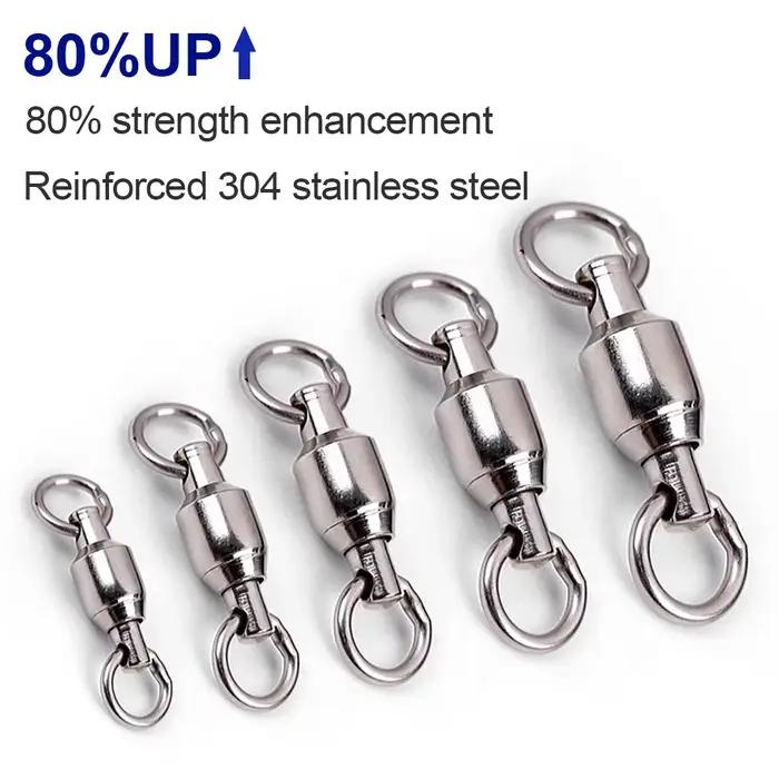 Lot de 10 émerillons roulements à billes acier inoxydable 9KM pour pêche jigging slow pitch et leurres lourds