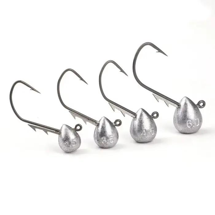 5 têtes plombées avec hameçons barbelés pour truite et petits poissons - leurres souples assortis