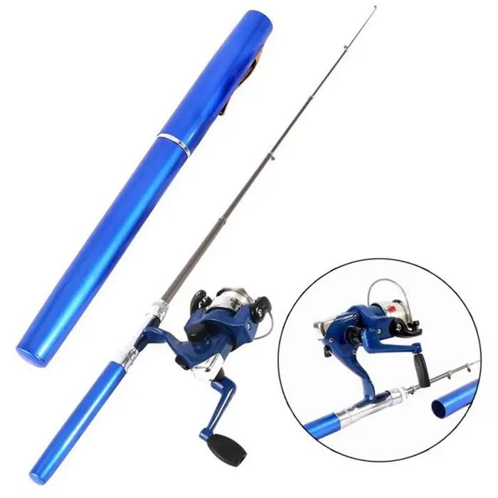 Combo canne pêche stylo Pen 1M mini poche glace mer eau salée mouche transportable voyage