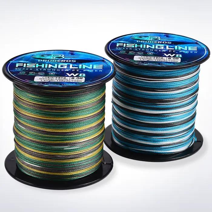 Ligne de pêche Proberos 8 brins multifilament PE anti-abrasion Blue Camo 20-106LB 109yds