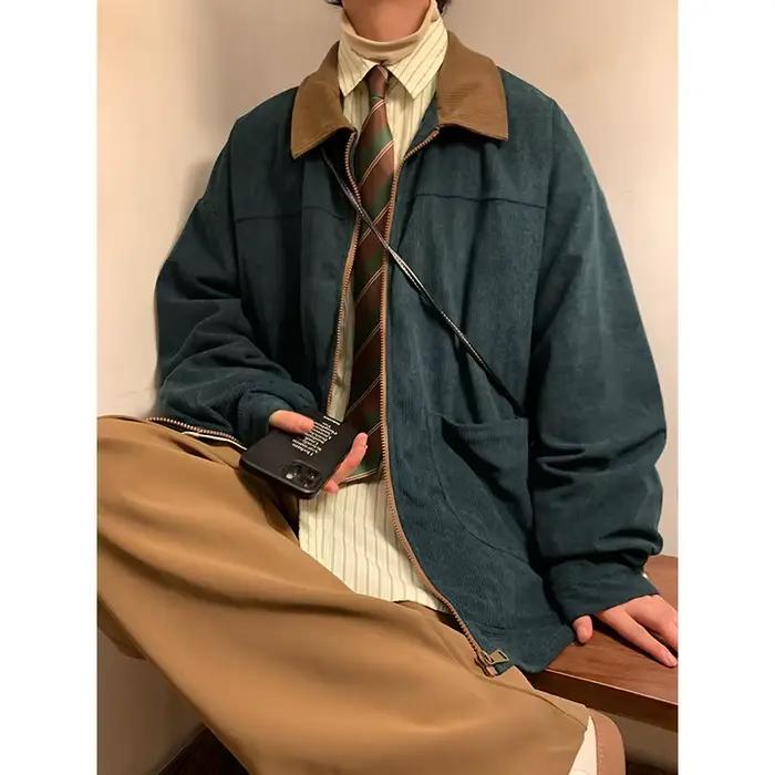Veste bomber vintage américaine 2025 pour homme automne cargo ample coupe-vent tendance