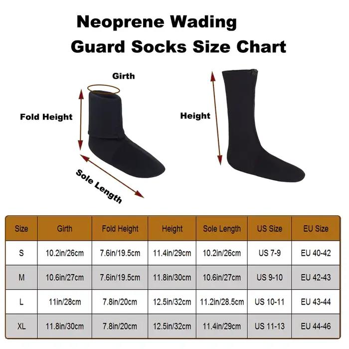 Chaussettes néoprène 3mm unisexe pour pêche à gué et activités aquatiques outdoor