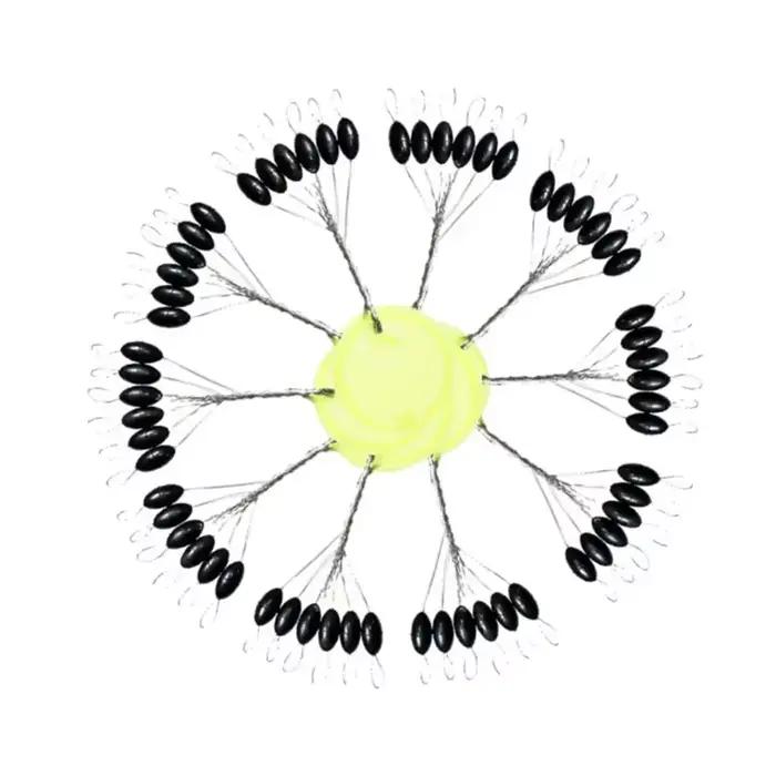60 pièces flotteurs pêche en mer bouchons caoutchouc ovale pour carpe et pêche à la mouche,